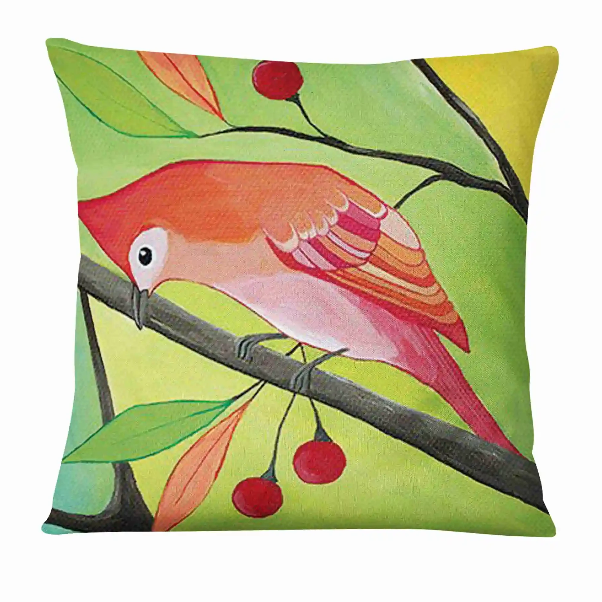 Oil Painting Bird Digital Print Pillowcase Home Pillow Decor Almofadas Decorativas Para Sofa  45*45cm