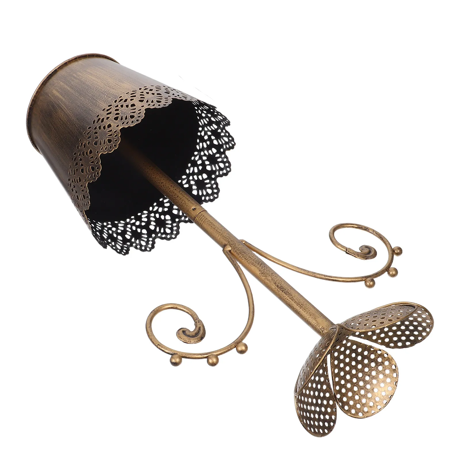 

Iron Flower Bucket Jewelry Stand Organizer Decorative Multi-Hole Display Rack for Necklaces Earrings Makeup Tools Pen Holder