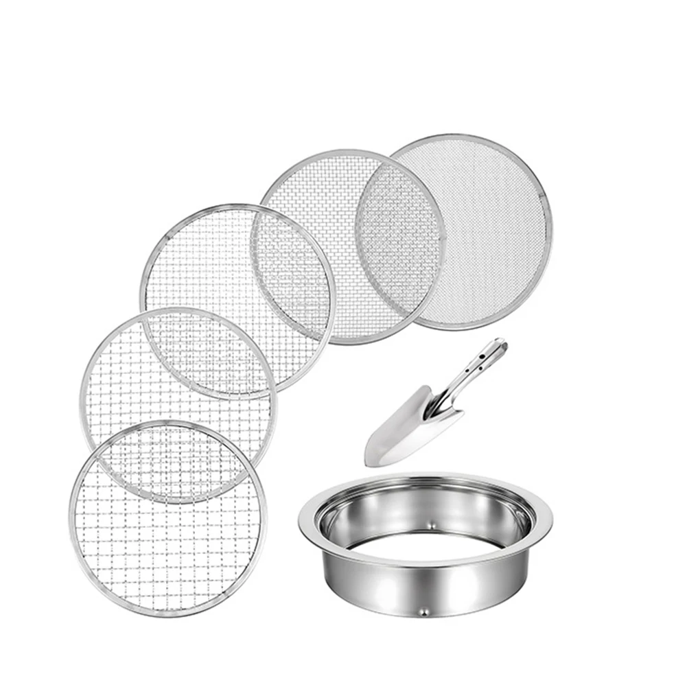 

Multifunctional Gardening Tools Filter Interchangeable Filters 5 Size Sieves Soil Sifting Pan Break-Resistant Design