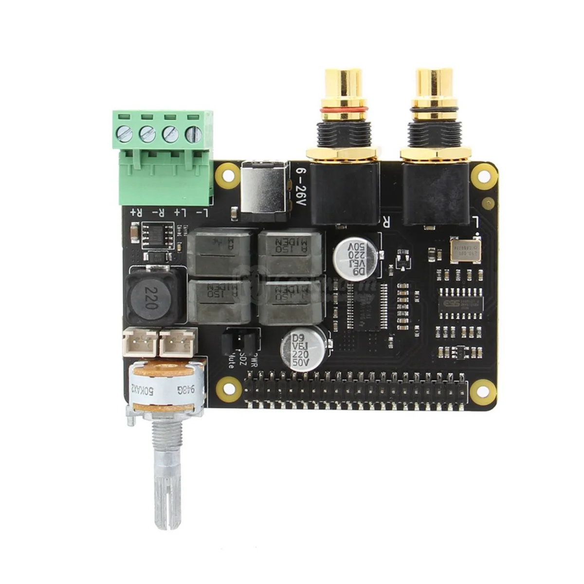 X5500 HiFi DAC+AMP Expansion Board Digital Audio Amplifier Music Player, Uses ESS Technology, for Raspberry Pi 4B/3B+/3B