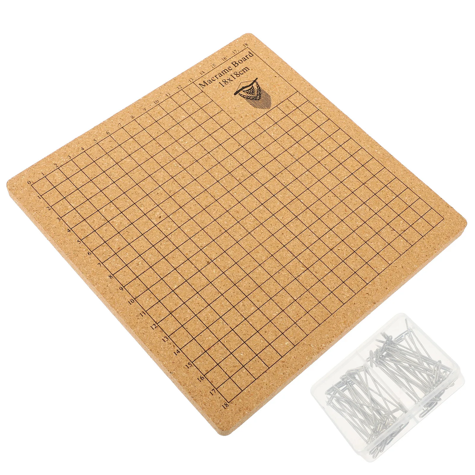 1Set Cork Macrame Board Knotting Craft Measuring Bracelet Project Board T Shape Pins Durable Tools Macrame Supplies