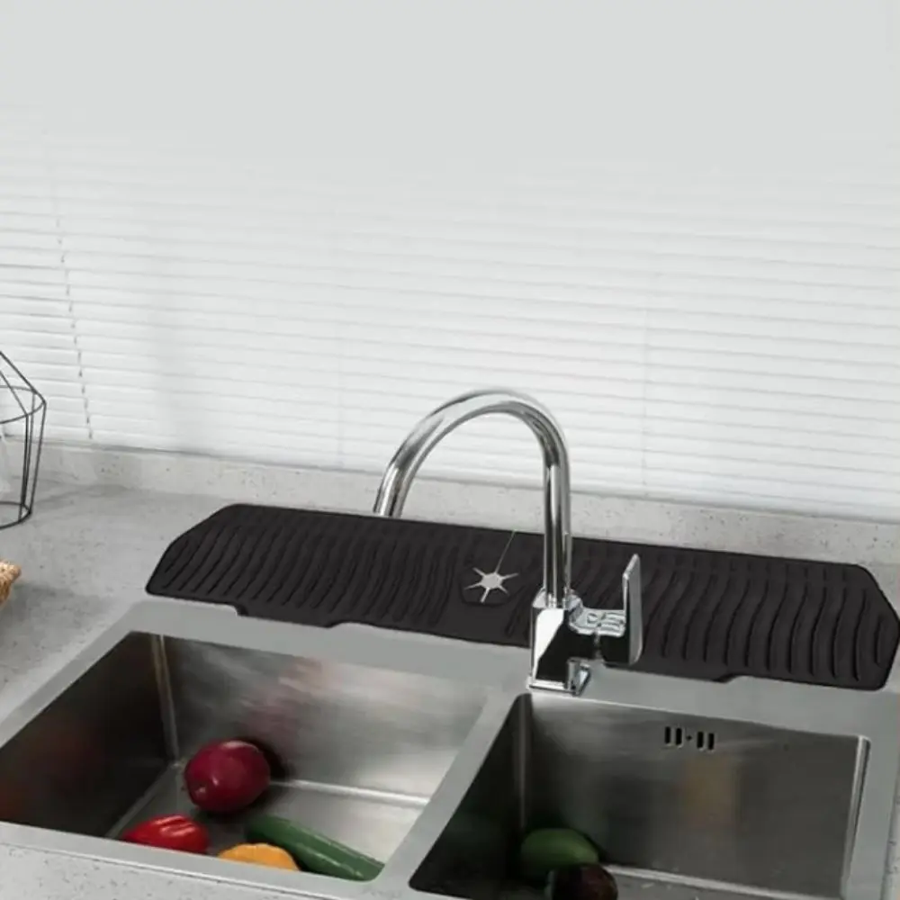 

Durable Foldable Kitchen Silicone Faucet Mat Anti-Splash Extended Sink Faucet Mat Non-Slip Faucet Drain Pad Washbasin