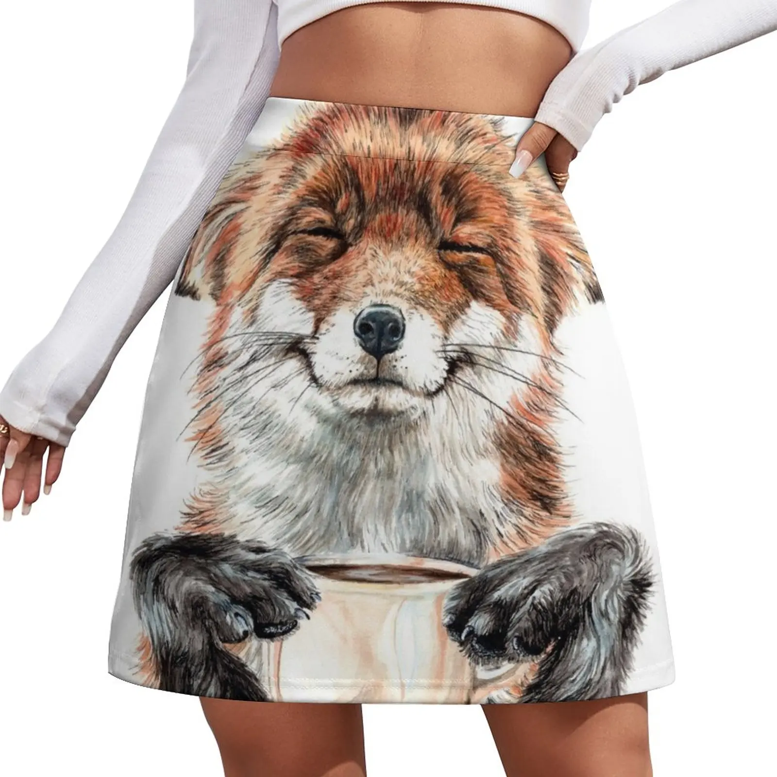 

Morning Fox - cute coffee animal Mini Skirt mini skirts festival outfit women kpop