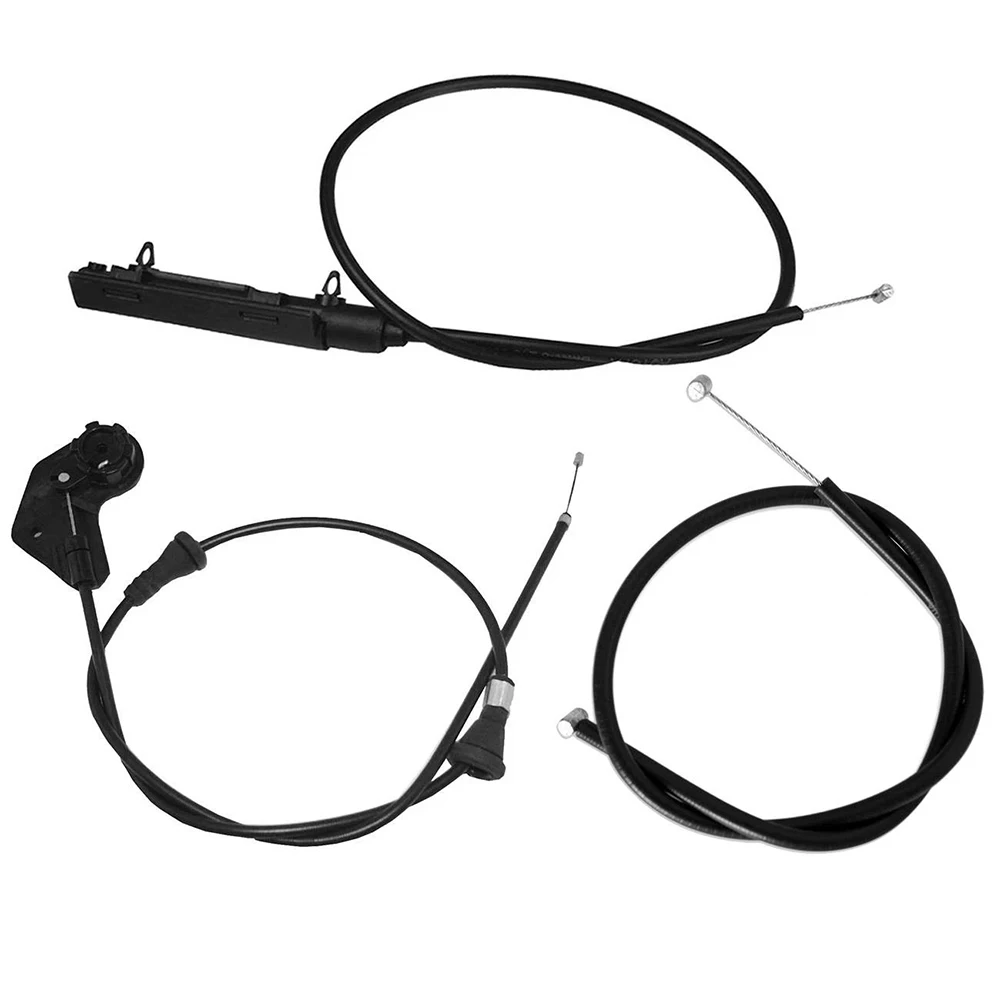 

3Pcs Engine Hood Release Cable Front Rear Center Compatible with For BMW E46 320i 323i 325Ci 328i 330i Series 2001 2006