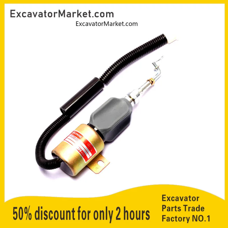 

For Cummins Engine 37V84A-56010 24V Flameout Solenoid Valve Iron Electronic Fuel Cutoff Switch High Quality excavator Spare