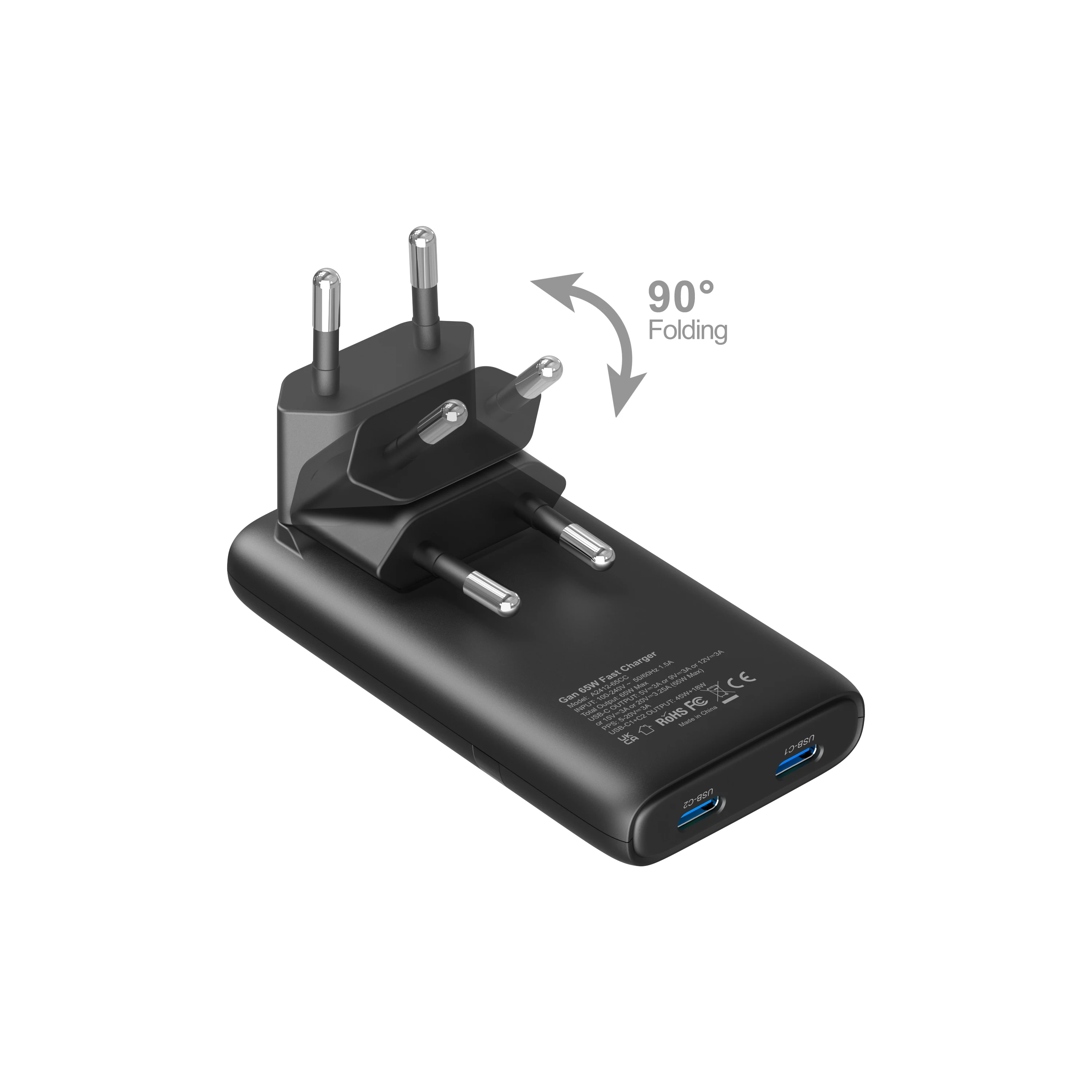 

New 65W GaN Ultra-Slim Foldable Wall Charger, Supports USB-C Fast Charging, Suitable for Charging Smartphones and 5V/2.4A Device