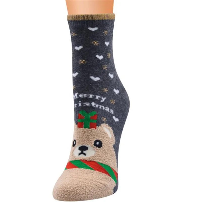 Women\'s Christmas Socks Cute Santa Claus Autumn Winter Elk Female Mid-calf Socks Festival Kawaii Merry Christmas Socks Cotton