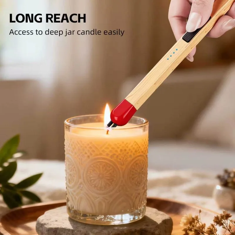 2026 Creative Matchstick Windproof Arc Pulse Ignition USB Charging Lighter Safety Switch Home Kitchen Portable Safety Igniter