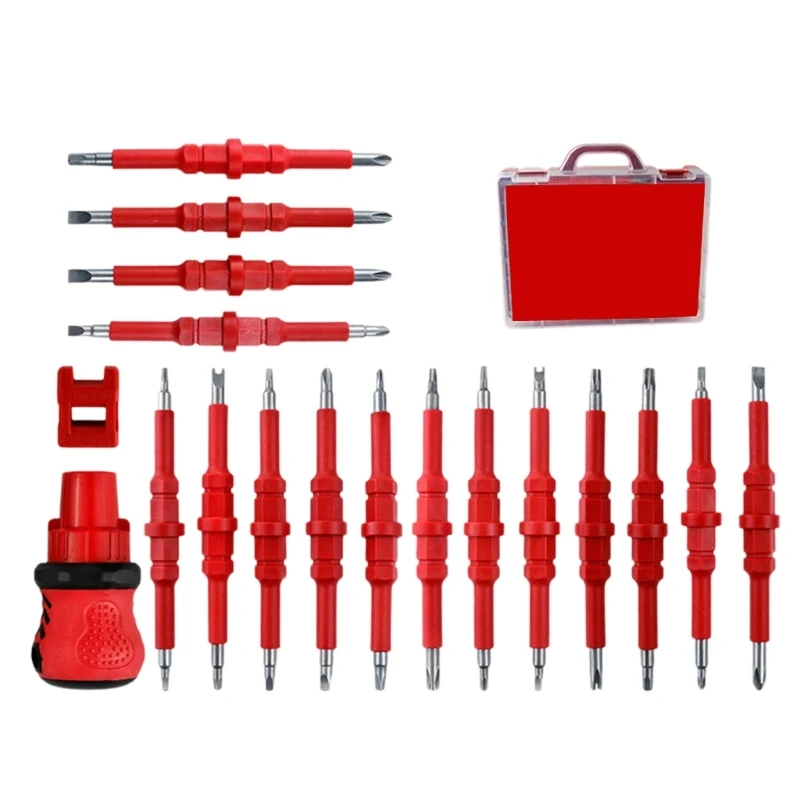 

Premium 34 Slot Ratcheting Screwdriver With Storage Solution For Professionals Hobbyists Household Repairs & Crafts 37JD