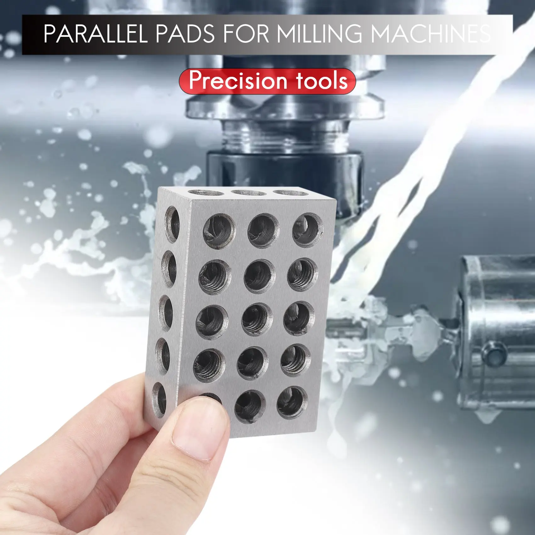 

AB46-2Pcs 25X50x75mm Hardened Steel Blocks 23 Holes Parallel Clamping Block Lathe Tools Precision 0.005Mm For Machine Tool