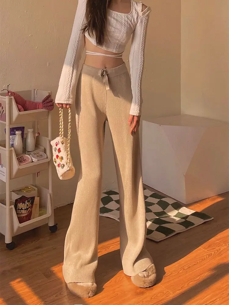 

2025: повседневные брюки с высокой талией и широкими штанинами, женские осенне-зимние новые брюки в Корейском стиле, свободные драпированные брюки CQ86