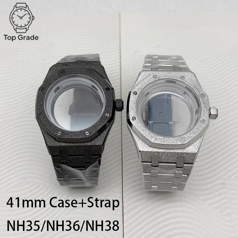 TG NH35 41mm Case Star Sand Sparkling 316L Quality Stainless Steel Sapphire Glass Watch Case Fit NH35/NH36/NH38 Movement