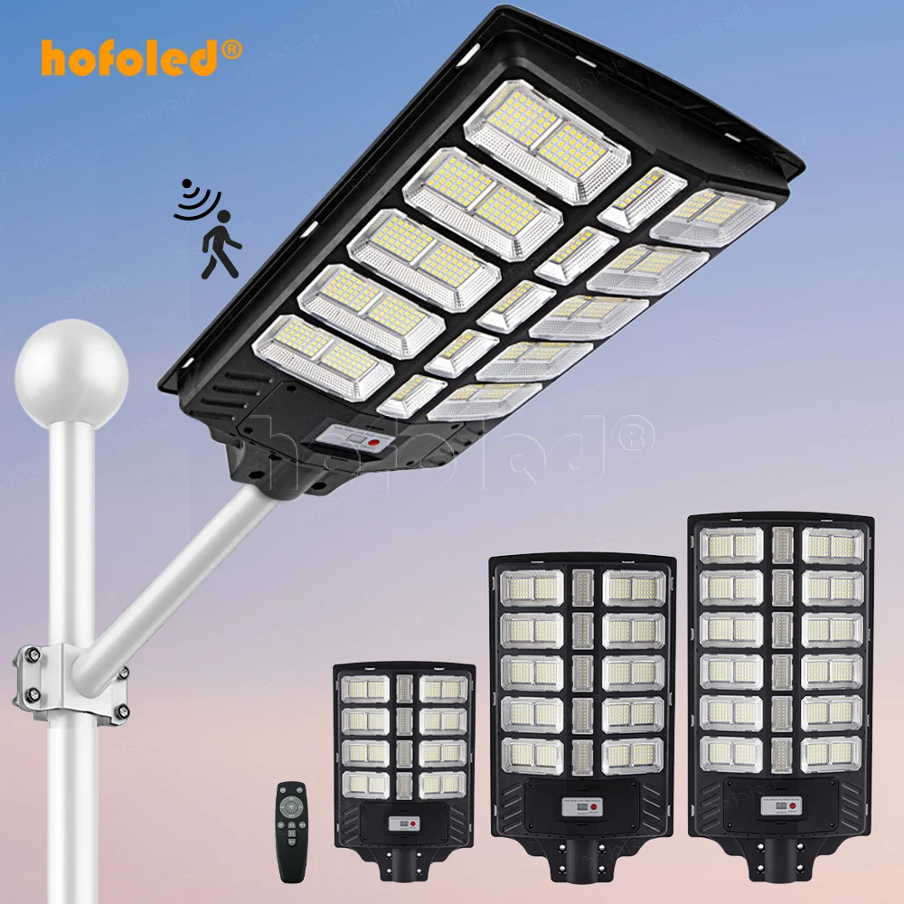 Hofoled Solar Lamp 120W 150W 240W All in One Integrated Waterproof Dusk to Dark Outdoor Solar Street Light for Parking Lot