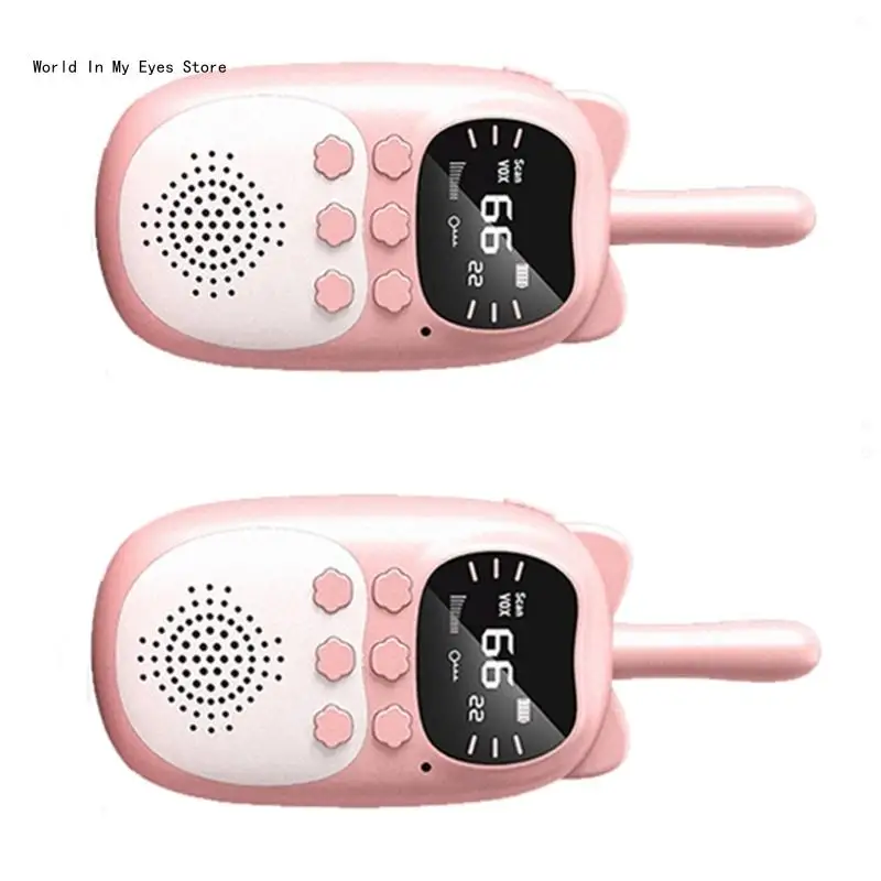 124D USB Rechargeable Walkie Talkie Toy for Kids Cartoon Intercom Electronic Gift