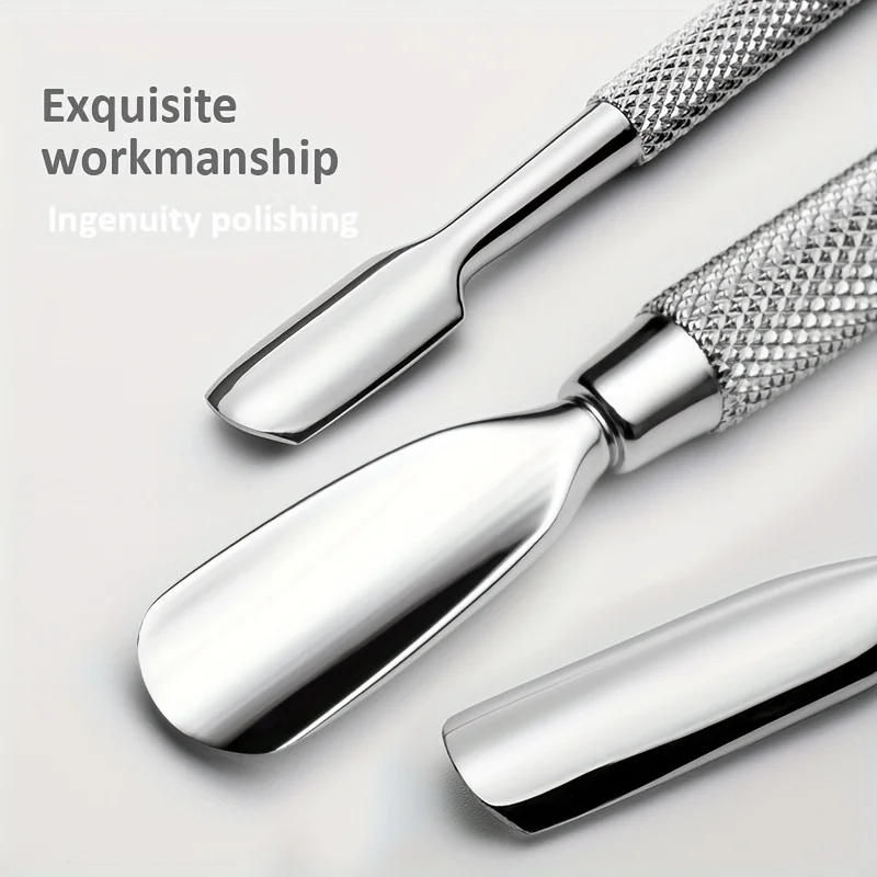 Professional High-light Nail Pusher Double-ended Stainless Steel Dead Skin Push Remover For Pedicure Manicure Nail Art Cleaner C image 2