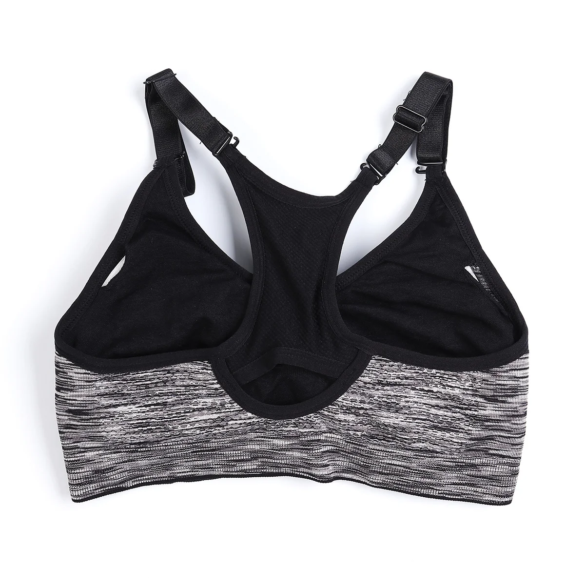 

High Bra Grey Vest Space Dye Seamless Wirefree Shockproof Padded Removable Pads for Fitness Gym Yoga Running