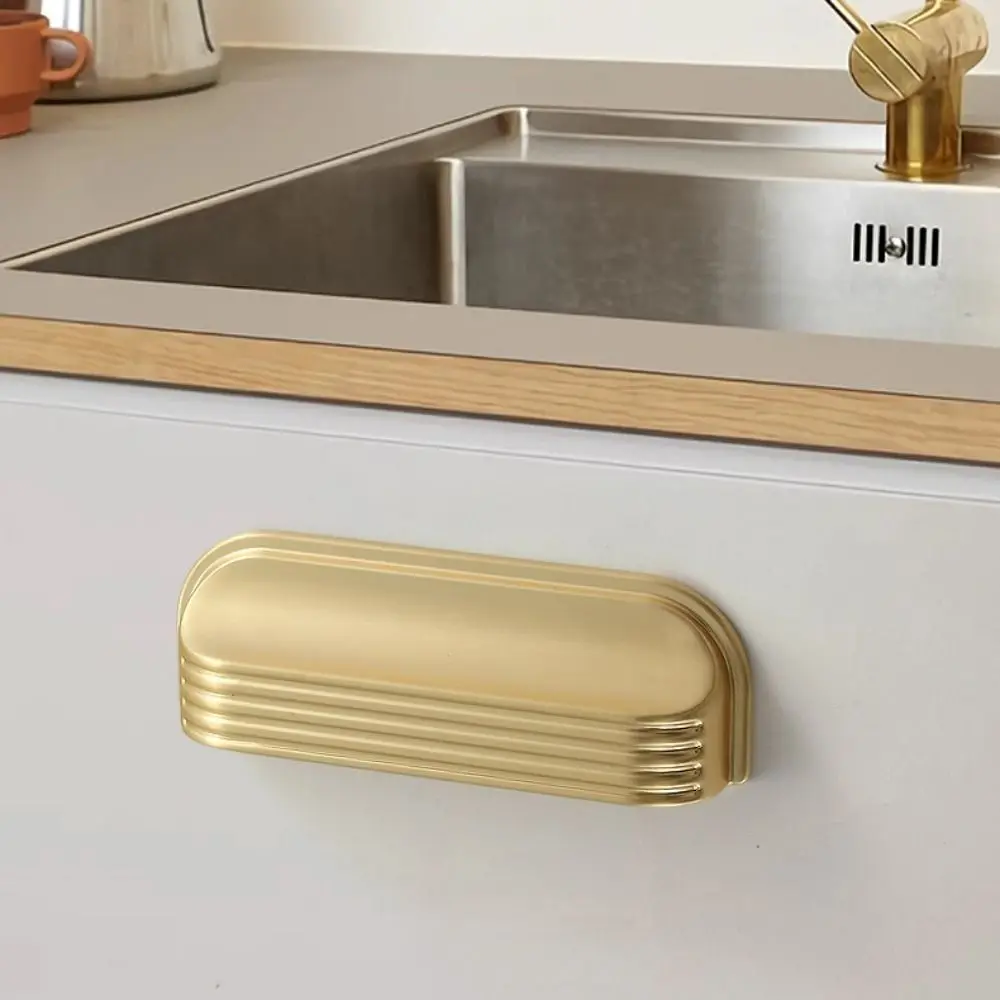 Zinc Alloy Material Cabinet Pulls Hammered Texture Brushed Gold Finish Cabinet Handles Antique Brass Finish Solid Construction