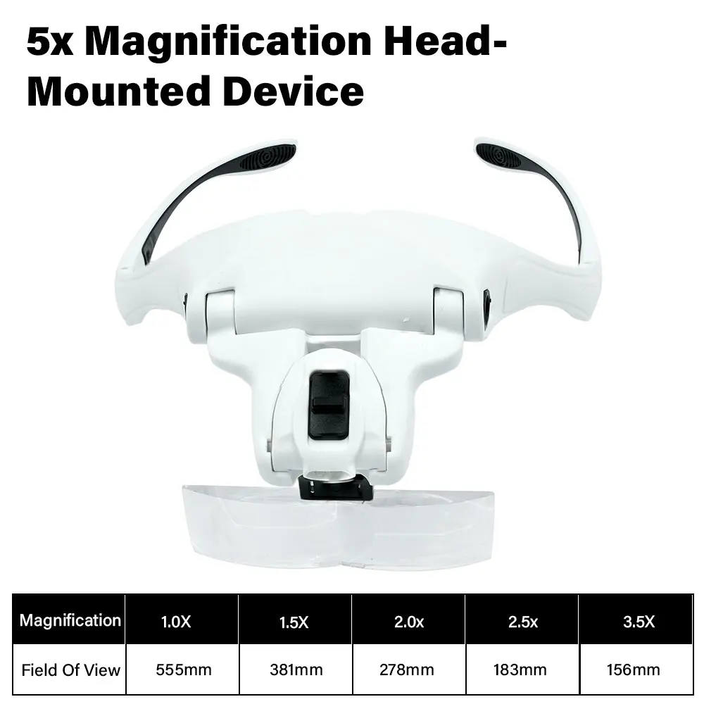 Headband Magnifier Jeweler Head Loupe LED Light Lamp Optical Glass Tool Repair Reading Magnifying Glasses Eye Glasses Magnifier