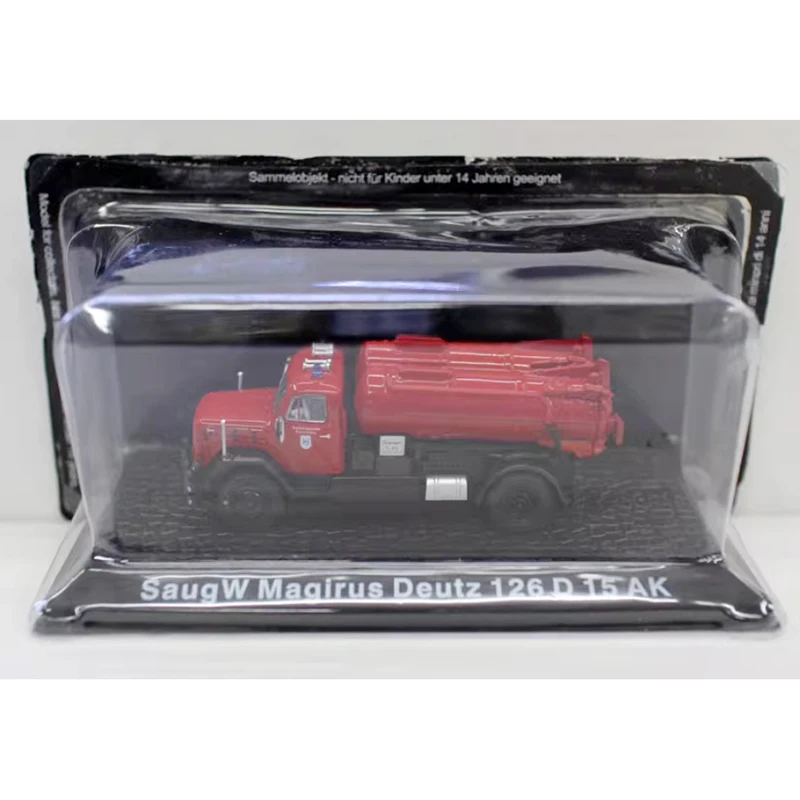 1/72 escala Magirus Deutz 126 D motor de bomberos tanque de agua modelos de aleación colección de juguetes para niños adultos regalo de recuerdo pantalla estática