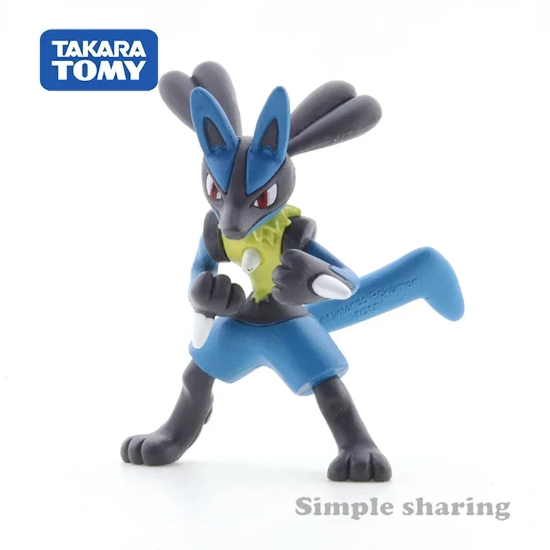 Takara Tomy Monster Collection MS-10 Lucario (Character Toy) Mini Resin Anime Figure Kids Xmas Gift Toys for Boys