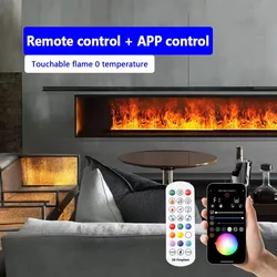 Water steam fireplace fake flame indoor humidifier remote control APP color changing LED wall-mounted 3D TV decorative fireplace