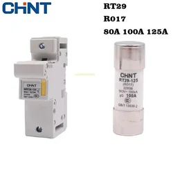 R017 22*58MM CHINT Fuse And Base NRT28-125 1P 2P 80A 100A 125A Rail Type Ceramic Fuse RT29 RT29-125