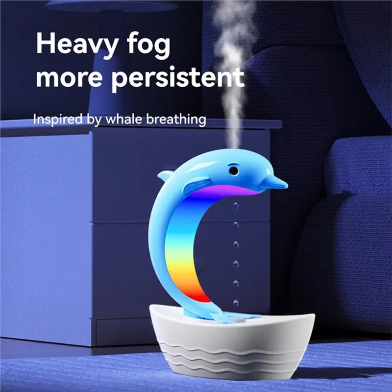 BABZ-Multifunctional Dolphins Anti-Gravity Air Humidifier Bluetooth Speaker RGB Night Light Office Bedroom White Noise