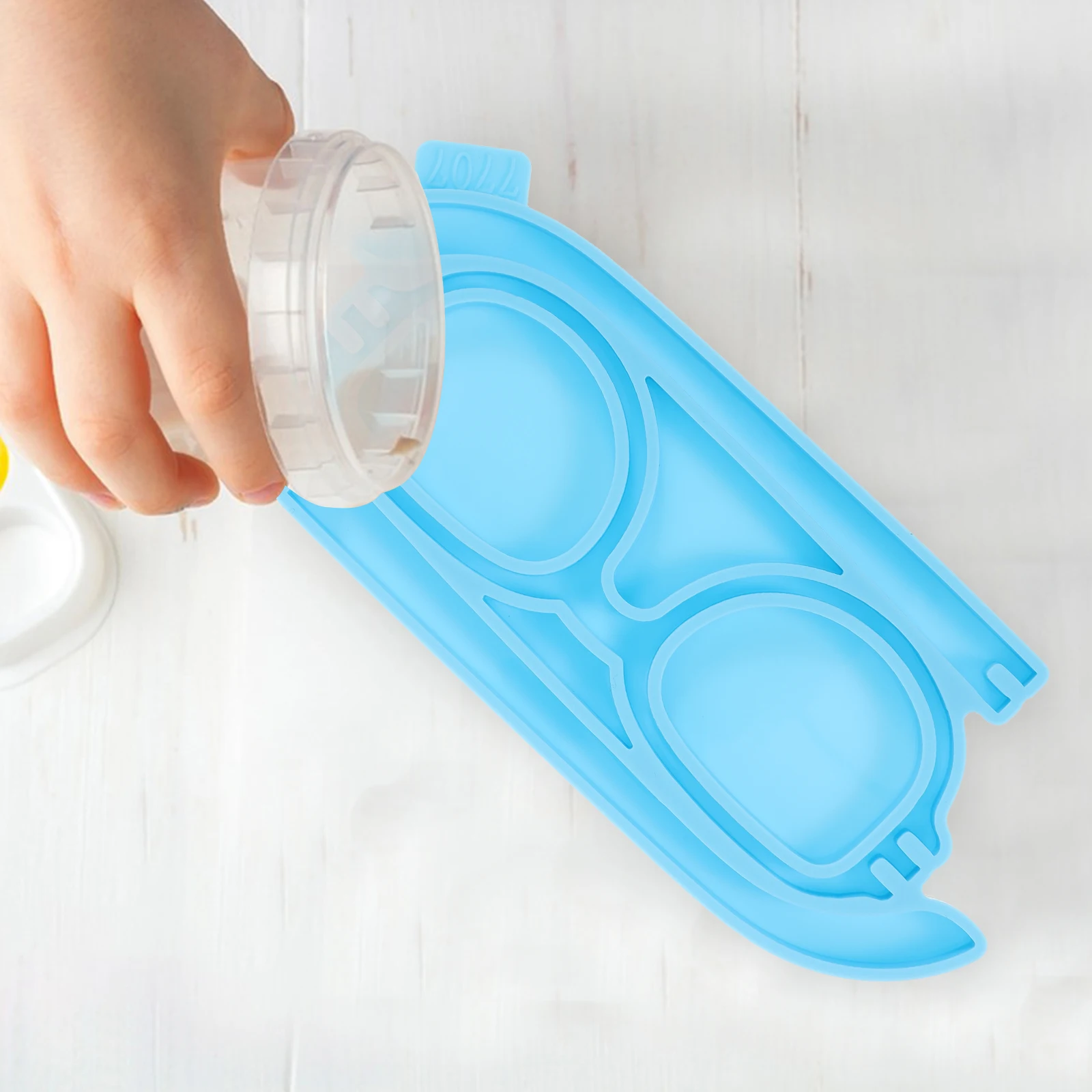 

Eyeglasses Shaped Crystal Epoxy Resin Mold Blue Silicone Crafts Tool for DIY Decor Jewelry Accessories Frame Casting Molds