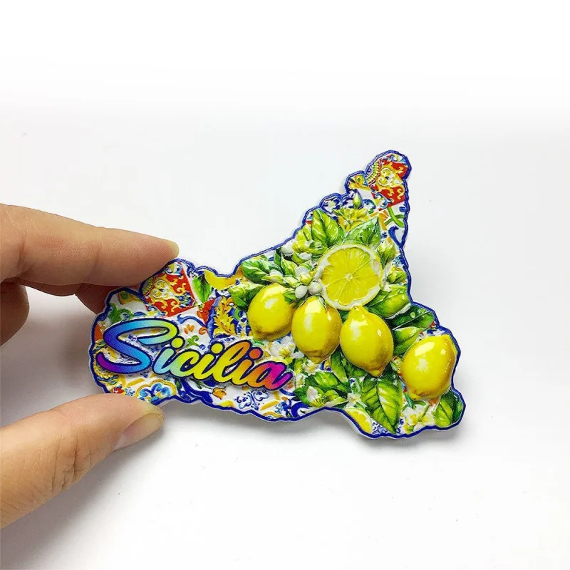 

Sicily Island3d3D Popular Creative Cultural Tourism Souvenirs Home Dormitory Magnetic Fridge Magnets Decorations
