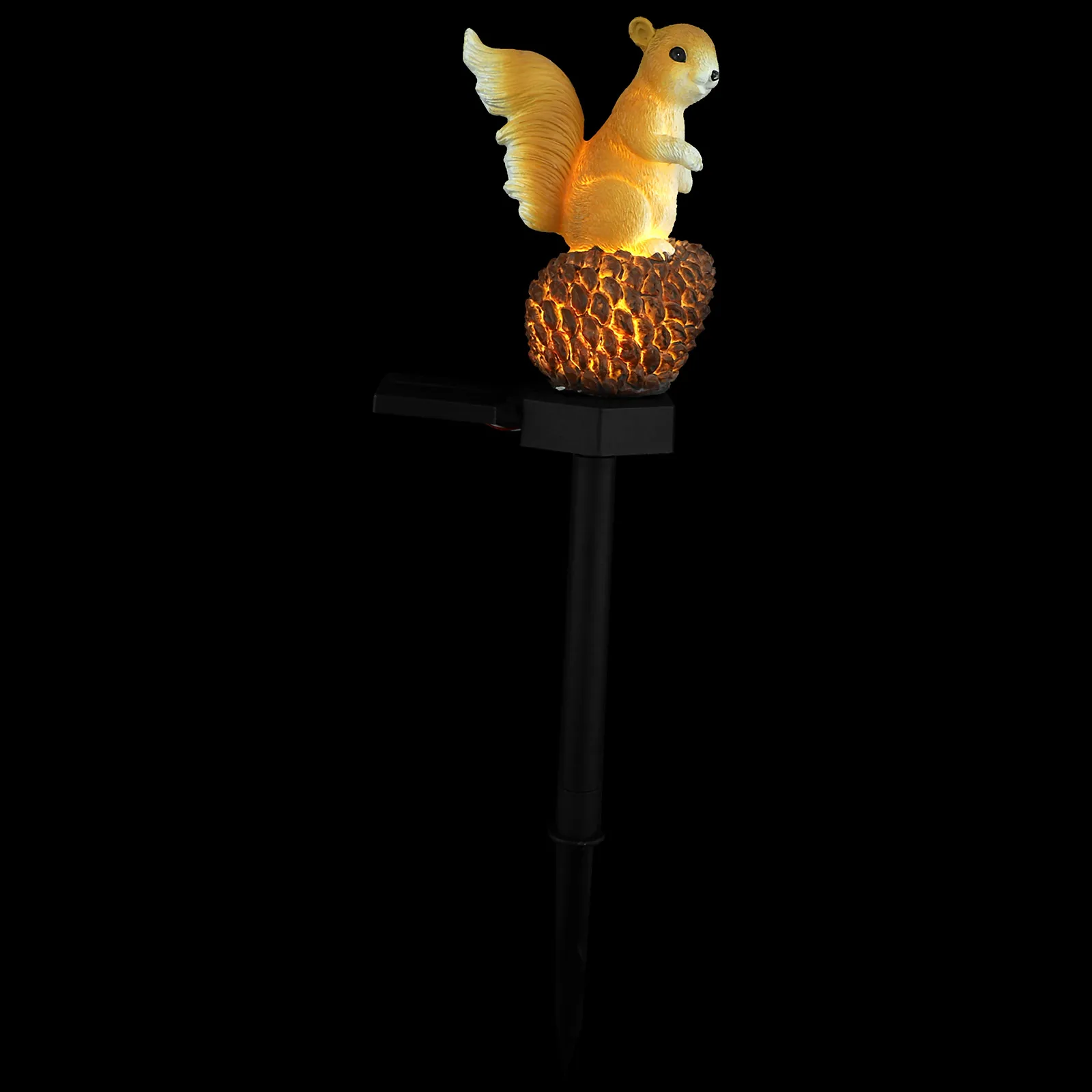 

1pc Adorable Solar Garden Lamp Resin Squirrel Decor Durable Waterproof Outdoor Light Solar-Powered Stake Light For Lawn Pathway