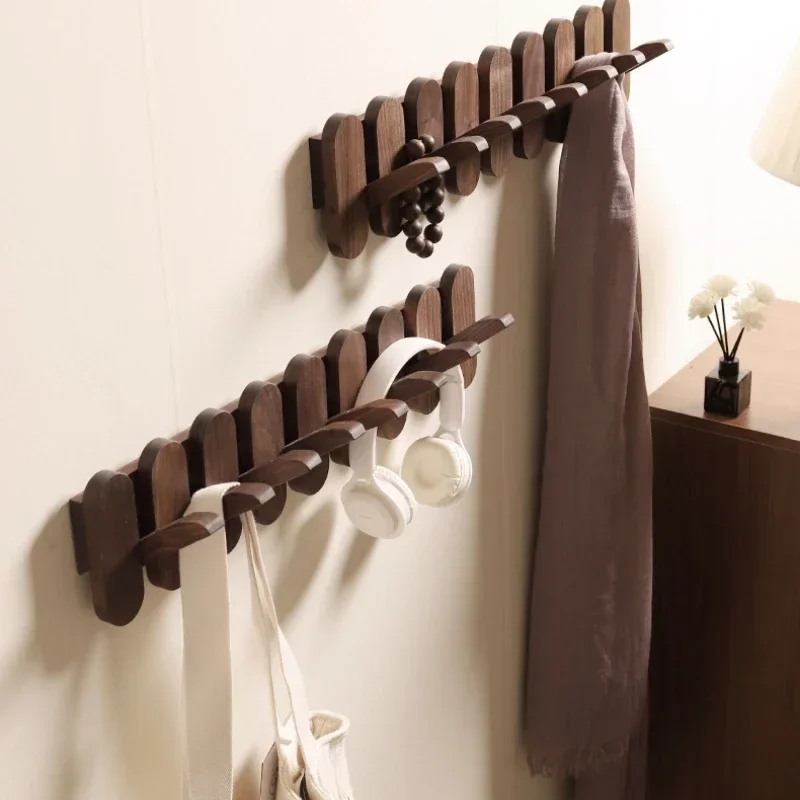 Piano Keys Hanging Clothes Space Saving Rack Wall Entrance Store Clothes Folding Hat Rack Wooden Hook Living Room Furniture