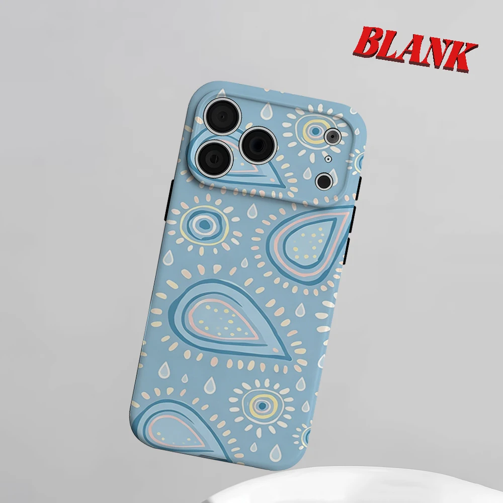 

Boho Teardrop 2-in-1 Phone Case For iPhone 17 16 15 14 13 Pro Max Air 16e INS Flower Hard PC Bumper Cover Coque