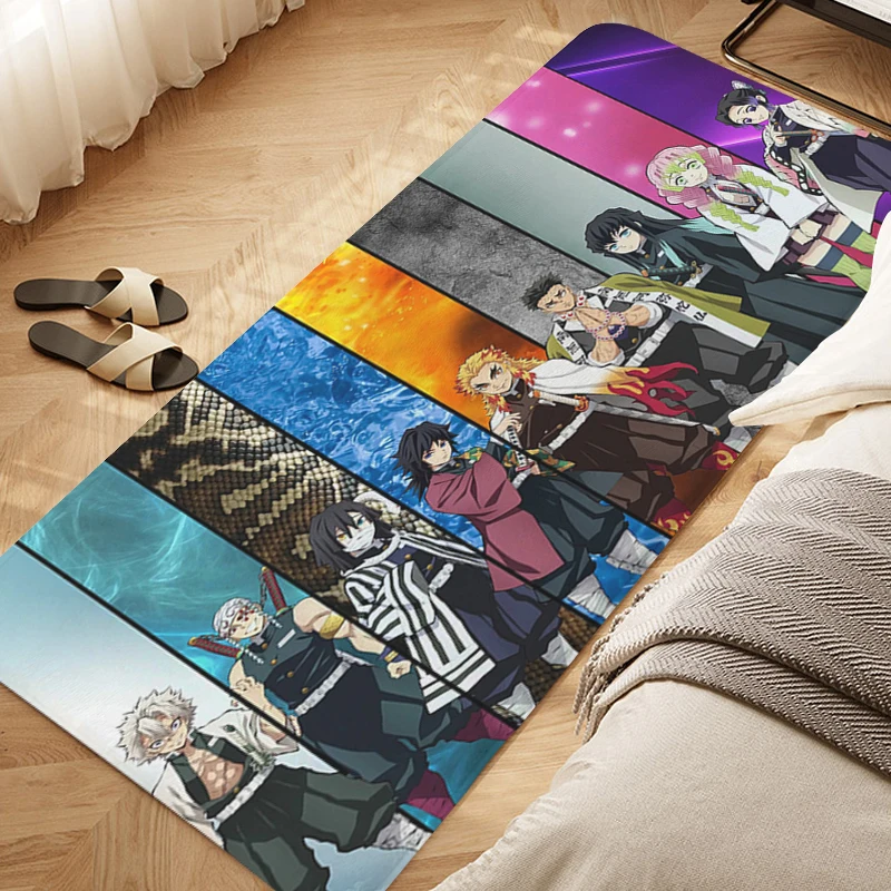 Anime Bedroom Rug D-Demon Slayer Entryway Porch Foot Mat Non-slip Kitchen Hallway Room Floor Carpet Entrance Door Doormat Home