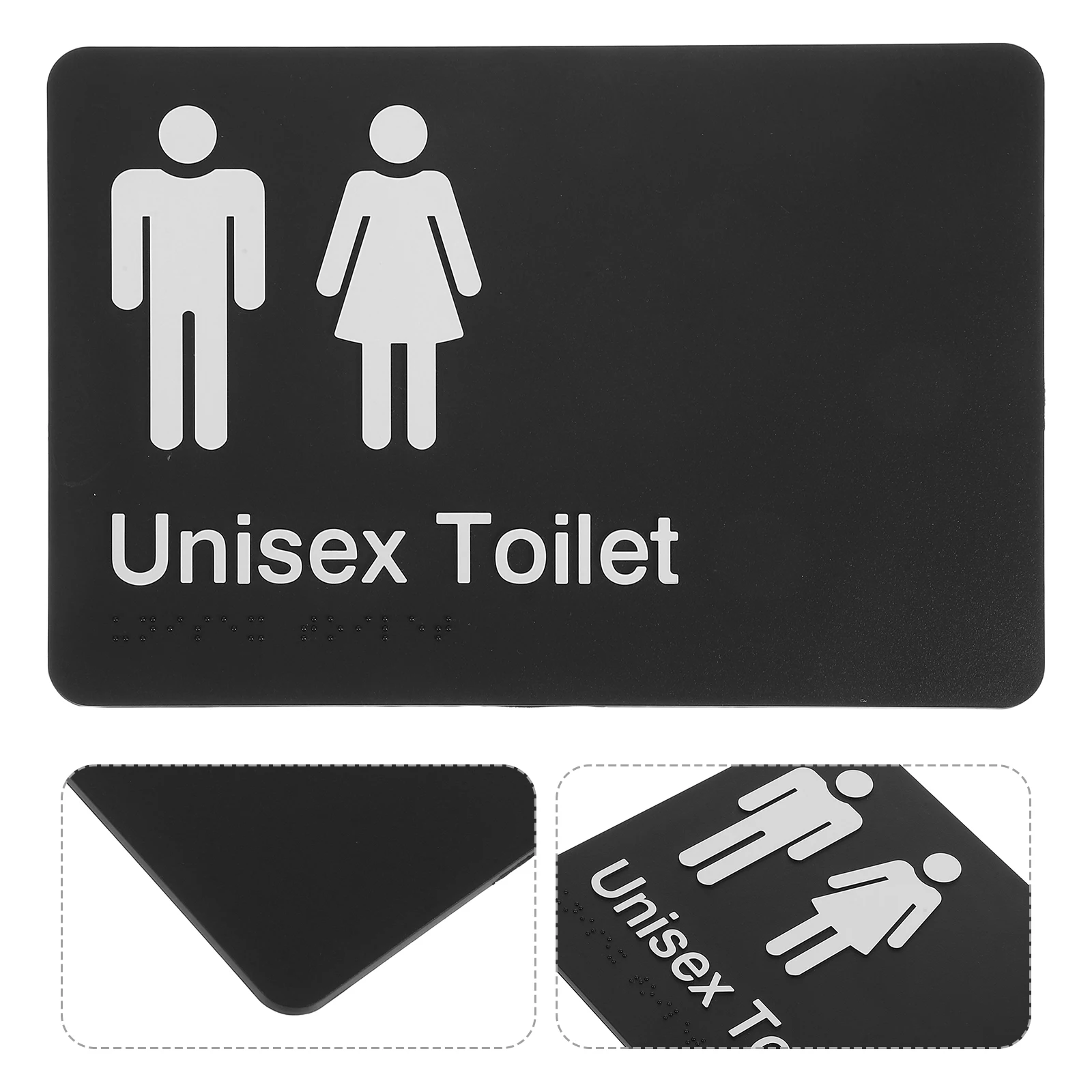

Braille Restroom Sign Public Toilet Accessory Unisex Door Signage Abs Material High Visibility Office School
