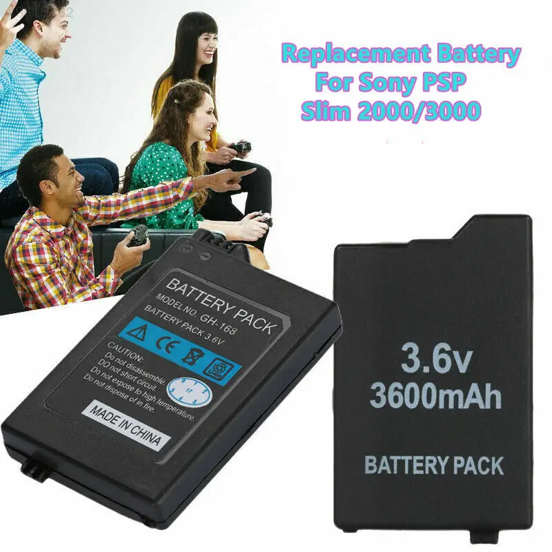 3.6v 3600mah li-ion bateria recarregável PSP-S110 para sony psp 2000 3000 substituição bateria para sony psp 2000 3000