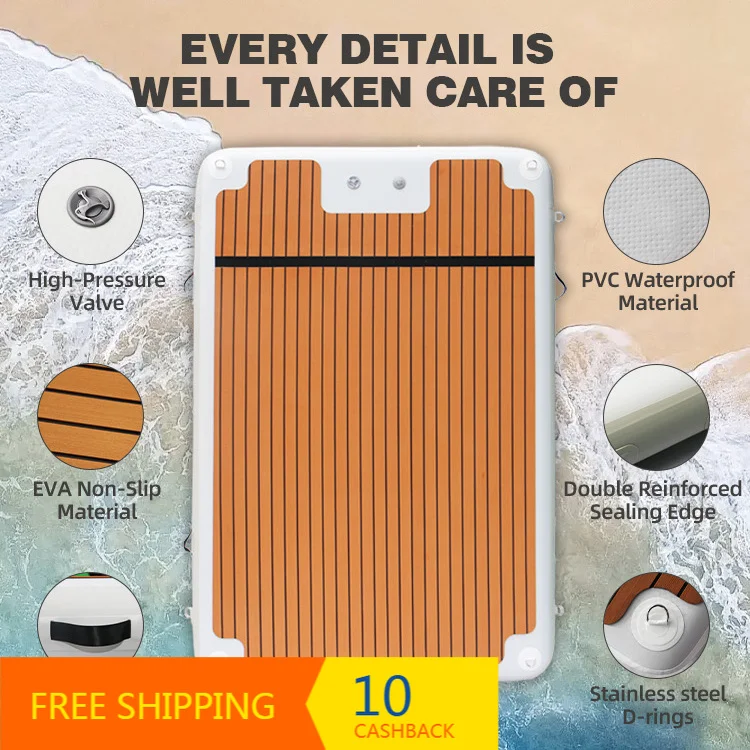 Factory‑Direct Durable Drop Stitch Inflatable Water Dock Floating Platform For Family Pool Lake Beach Use