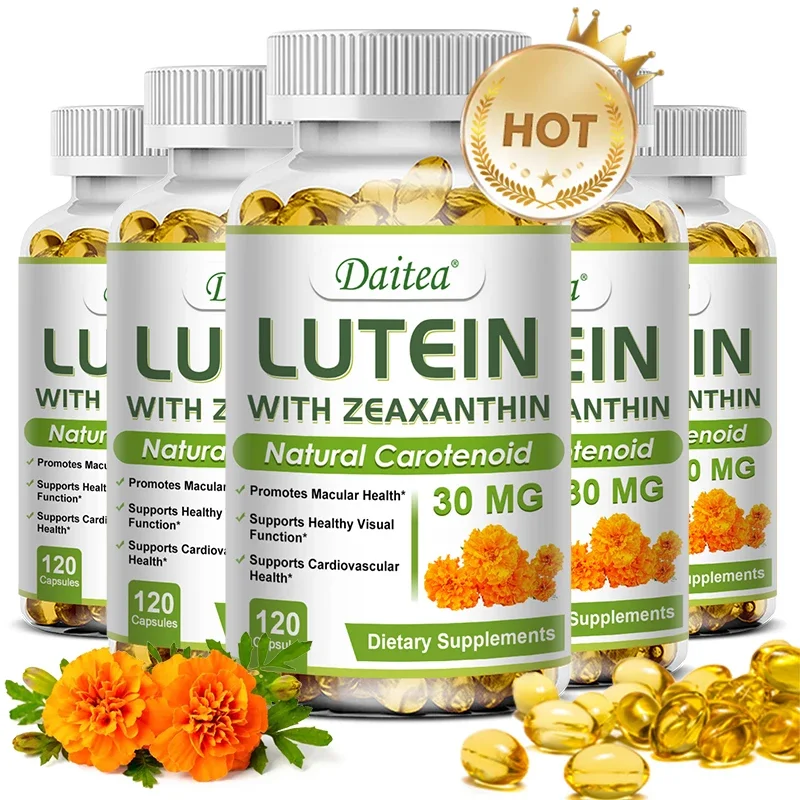 

Daitea Lutein Capsules - Zeaxanthin, Zinc Extract, Fatigue, Dry Eye, Macular and Vision Health, Non-GMO & Gluten-Free Supplement