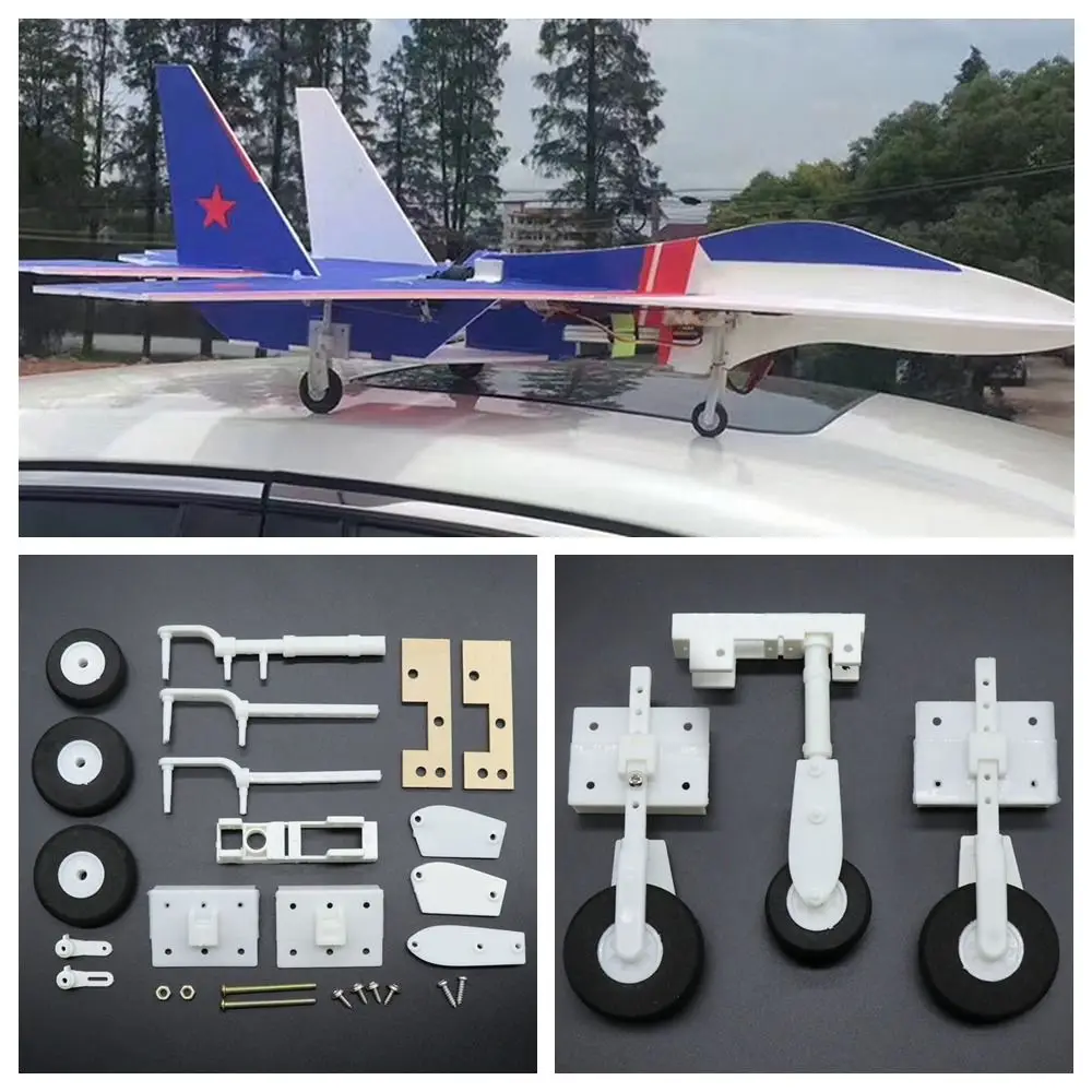 KT Board RC Plane Landing Gear Light Weight Steering Wheel SU27 Assembly Kit DIY Accessories RC Plane Undercarriage RC Plane