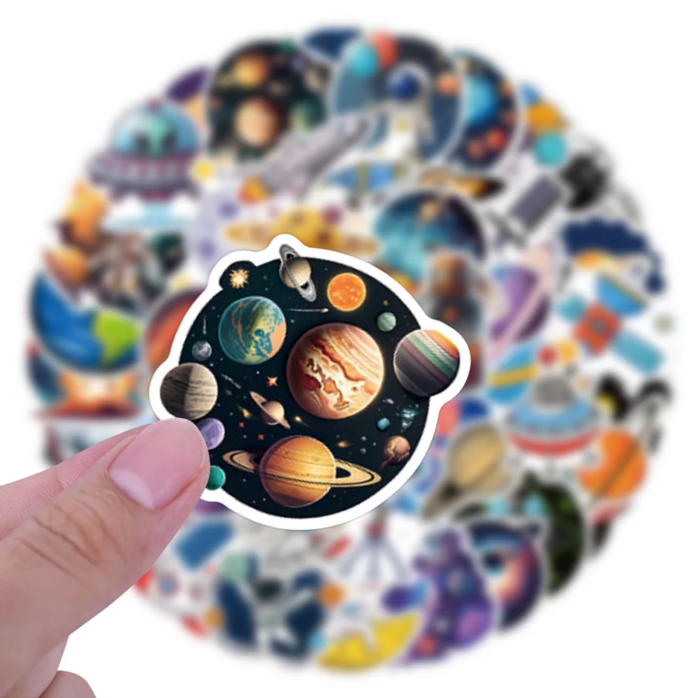 60 قطعة من ملصقات ناسا، ملصقات المركبات الفضائية الغريبة الفضائية، الأمتعة، ديكور الكمبيوتر المحمول DIY، ملصقات مكافآت الأطفال #4
