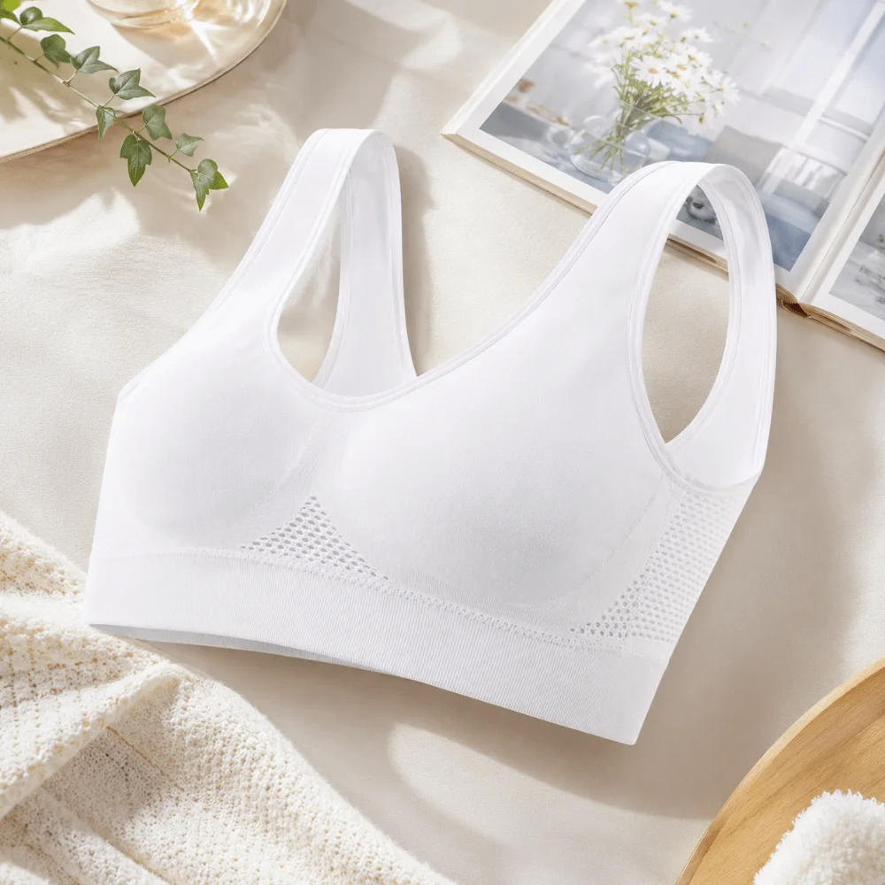 Komfortabler, atmungsaktiver Sport-Yoga-BH mit Mesh, schnelltrocknend, ohne Bügel, Push-up, Damenunterwäsche, Fitness – Detail 11