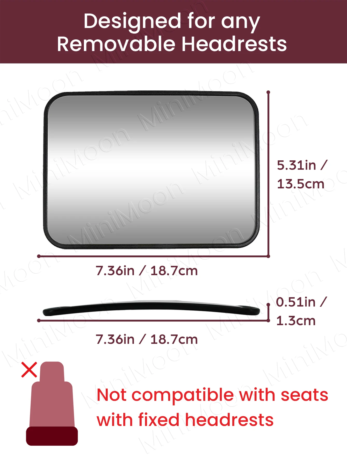 2 Buah Cermin Mobil Bayi Universal atau 1 Buah dengan Stiker Mobil, Dudukan Sandaran Kepala Sudut Lebar Anti Pecah untuk Pandangan Belakang yang Jelas