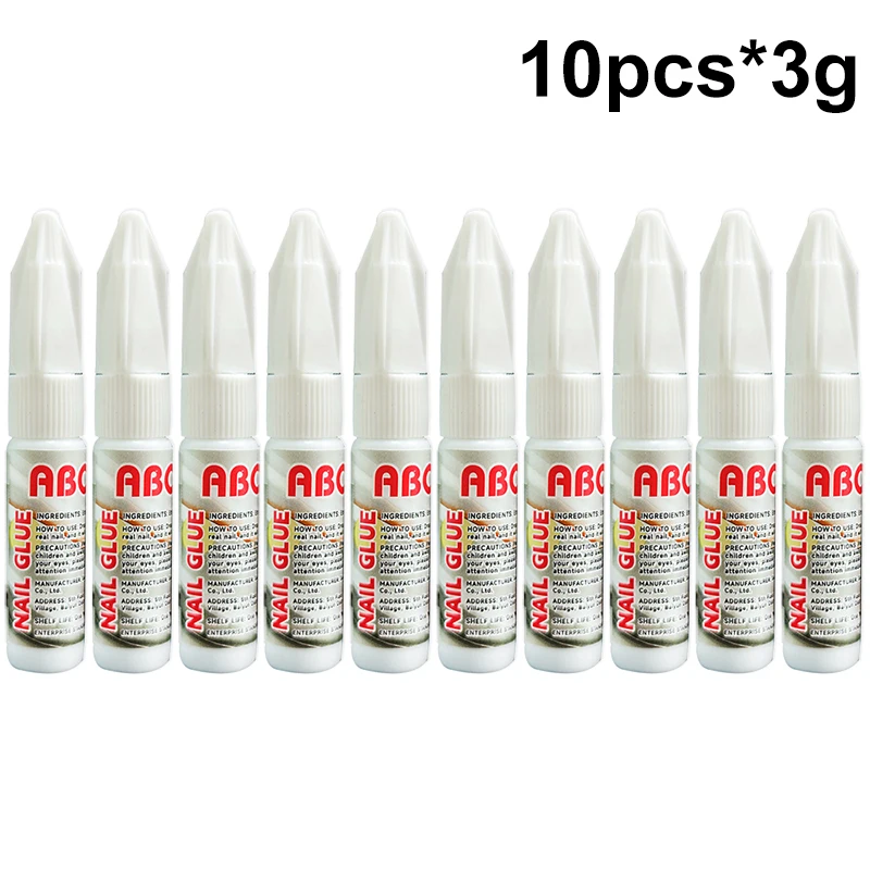 3 g/bouteille Gel d'adhérence longue durée Super fort colle à ongles à séchage rapide Salon faux ongles pointe ongles presse sur faux ongles Art en gros