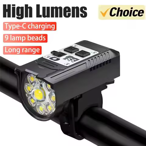 9-LED Type-C Rechargeable Bike Front Light with Sensor product image