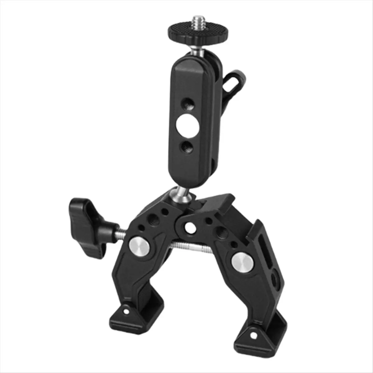 《Factory Direct》C1FD Rotating Two Ball Head Camera Clamp Adapter Cold Shoe Connection Fit Action Camera Smartphones