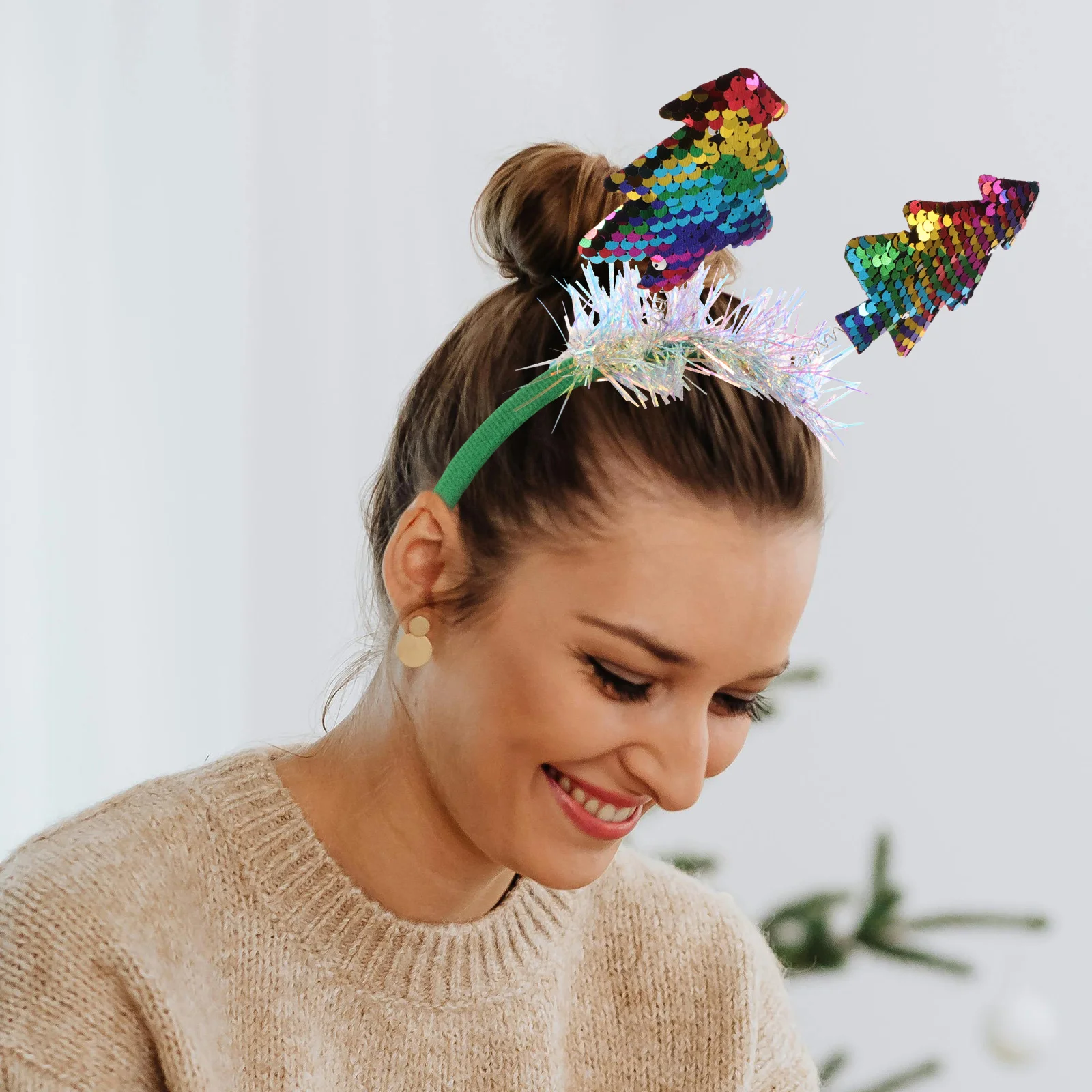 

Christmas Headband for Kids Tree Shape Hair Accessories Firm Hold No Slip Lightweight Fun for Holiday Celebrations and Photos