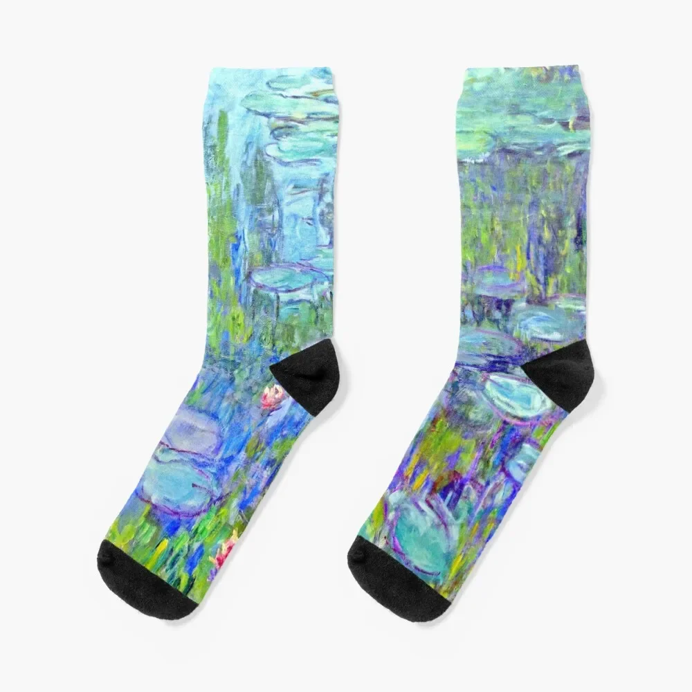 

Water Lilies moneT Socks anti-slip professional running winter gifts funny gifts Socks For Women Men's