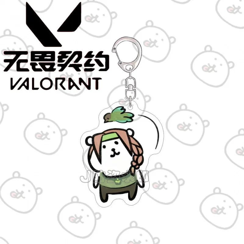 حار لعبة Valorant سلسلة مفاتيح مصنوعة من الأكريليك أرقام Llaveros الكرتون تأثيري مفتاح سلسلة شارة قلادة مجوهرات اكسسوارات هدايا تأثيري #5