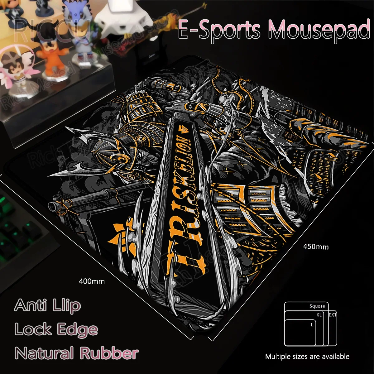 Japan Samurai Mauspad in kleiner Größe, Gamer-Anti-Rutsch-HD-Schreibtischunterlage, Gaming-Bürozubehör, Mauspad, PC-Tastatur-Tischmatten – Detail 11