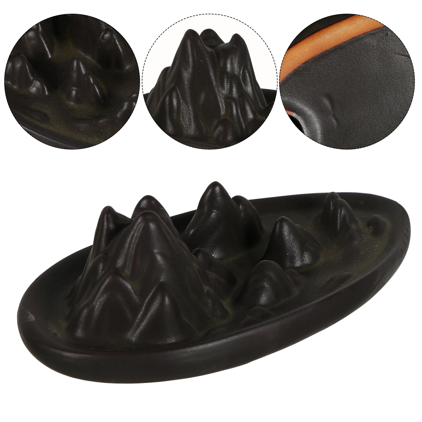 

1Pcs Backflow Incense Burner Ceramic Incense Cone Holder Desktop Ornament Home Office Aromatherapy Stove Desktop Ornament