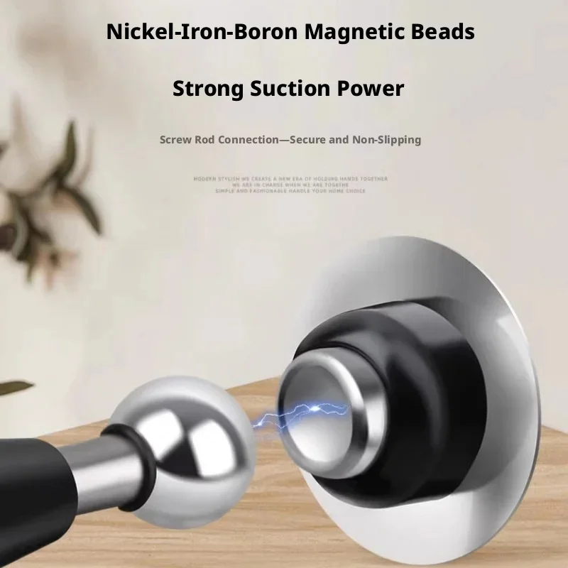 Vibration‑Dampening No‑Drill Punch‑Free Hydraulic Buffer Door Holder, Anti‑Collision Windproof Floor‑Mounted Door Latch for Bath